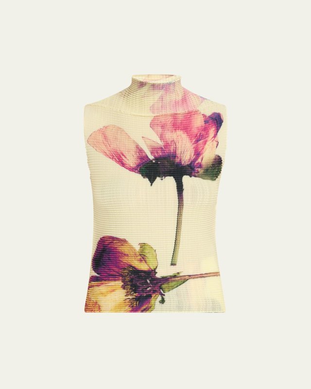 Pressed Flora Pleats Top